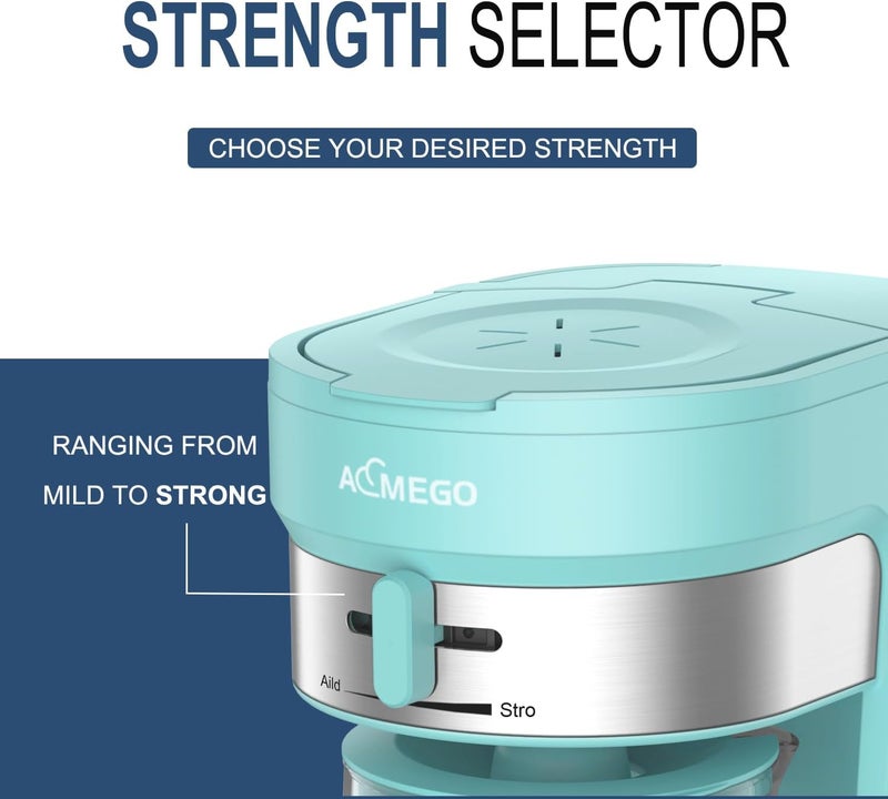 Aimego Iced Tea Maker, Brewing System with 2.5-quart Glass Pitcher, sliding strength selector, Stainless Steel Decoration, Reusable Filter (Green) - Image 3